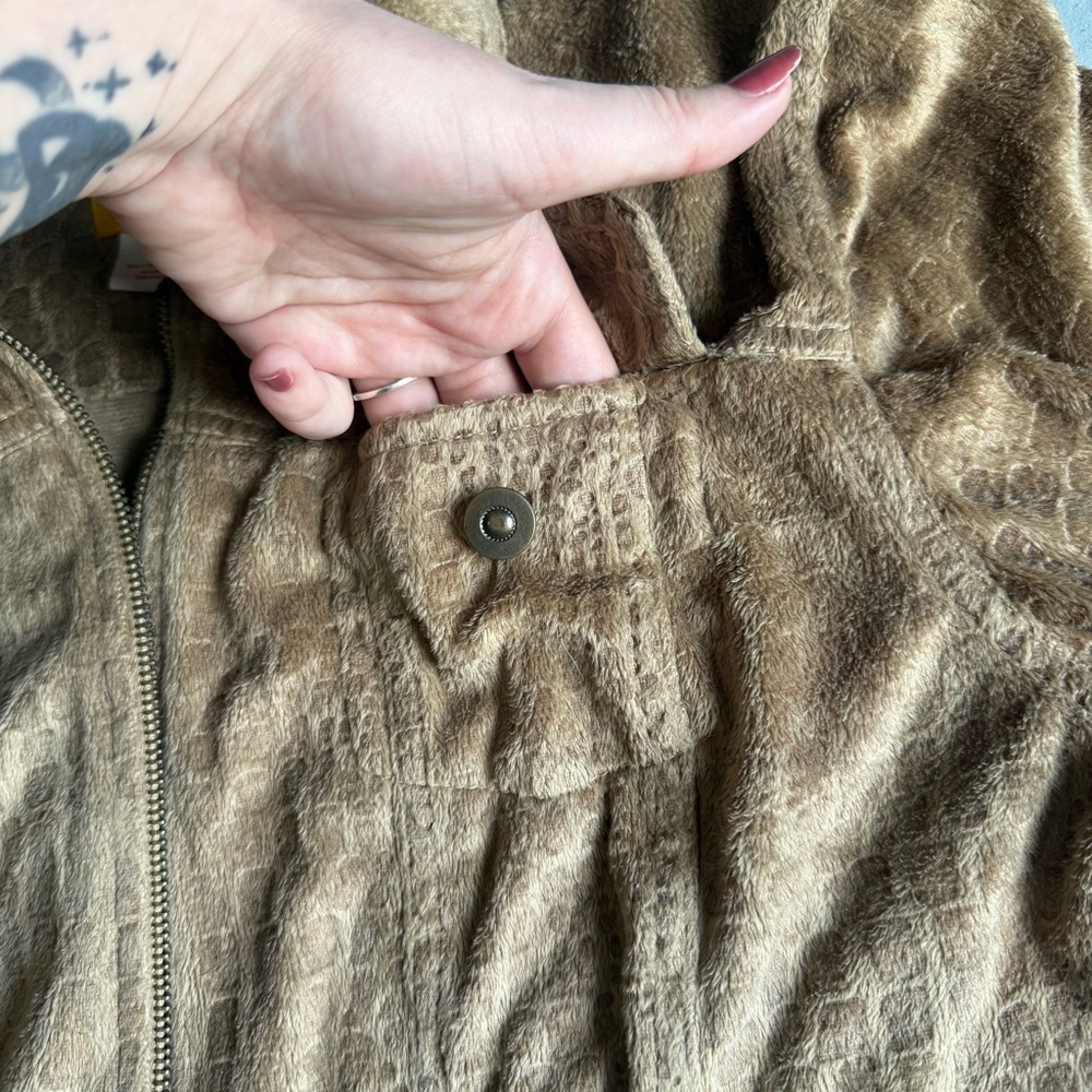 Ruby Rd. Plush Tan Zip-Up Jacket - Picture 6 of 8